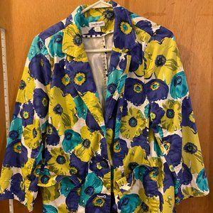 Size 18W - Blue/Green Floral Dress Jacket. Joan Rivers Brand.